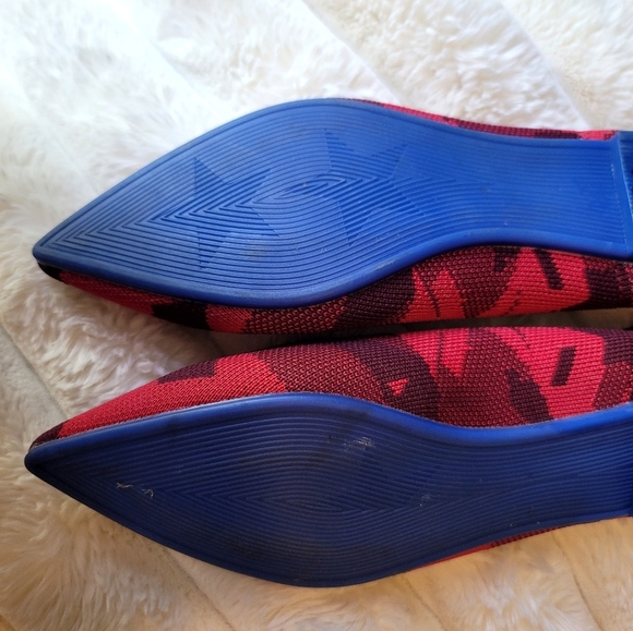 Je Te Accompagne Toujours Red Camo Stretchy Flats Size 39 (8.5 US) - Picture 5 of 5